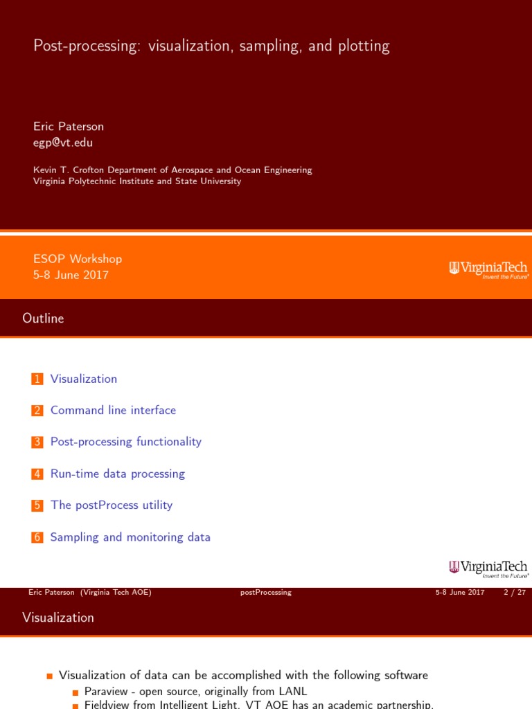 Post Processing Visualization Sampling And Plotting Eric Paterson
