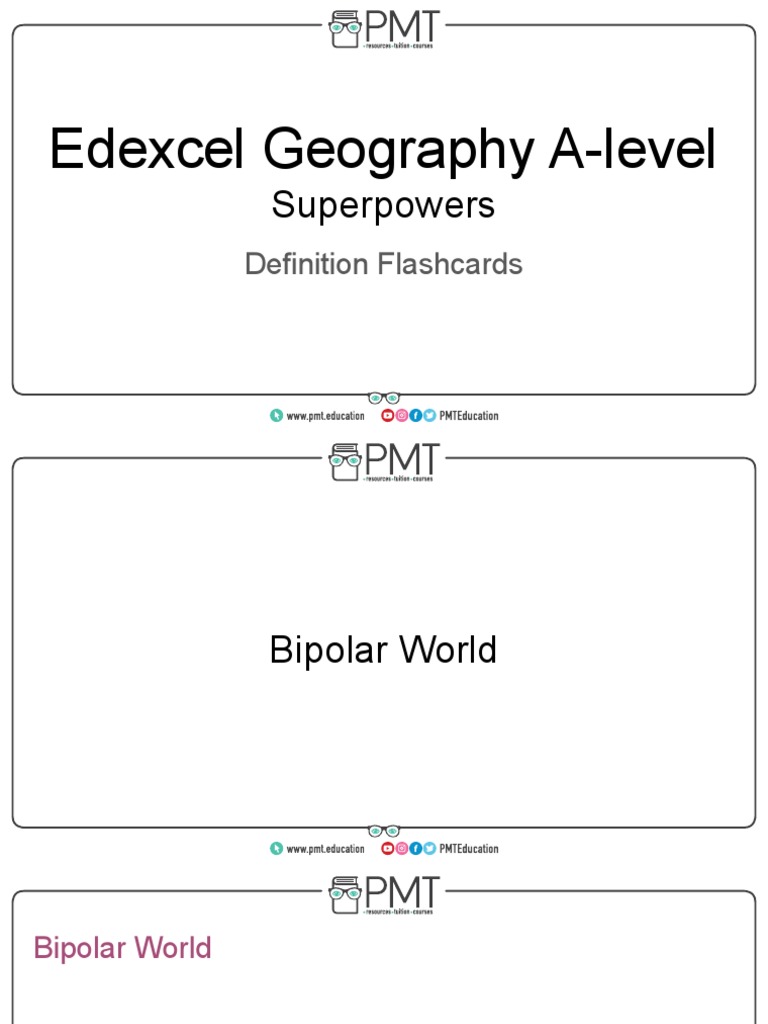 Flashcards Superpowers Edexcel Geography ALevel PDF