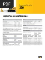 Especificaciones Técnicas: Excavadora Hidráulica