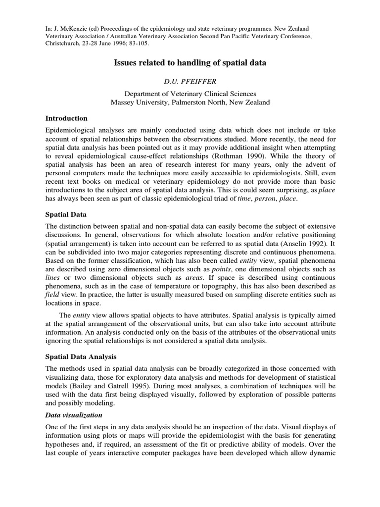 Spatial Data Analysis in Epidemiology | PDF | Spatial Analysis | Data ...