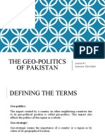 The Geo-Politics of Pakistan: Lecture # 1 Instructor: Hira Malik