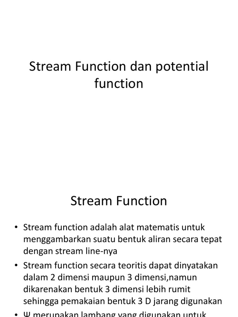 Fungsi Stream dan Potensial Aliran | PDF