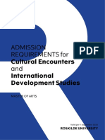 Adgangskrav Kandidat Cultural Encounters Og International Development Studies en
