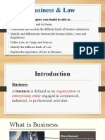 Business & Law: Study Objectives