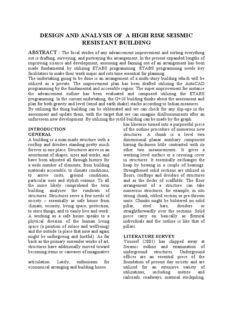 Image showcasing Seismic Analysis of High-Rise Design | PDF | Seismology | Earthquakes