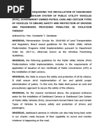 An Ordinance Requiring the Installation of Dashboard Camera or Dashcam System of Public Utility Vehicles (Puv), Government-owned Patrol Cars and Certain Types of Vehicles to Ensure Safety and Protection of Drivers and Passengers