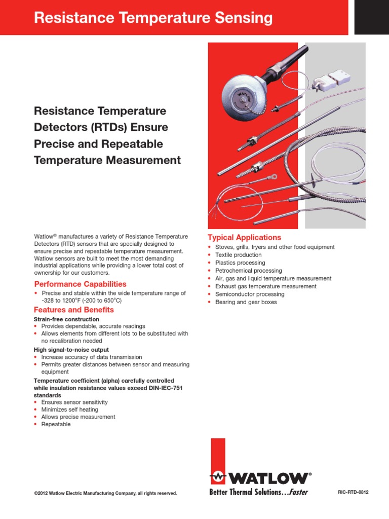 RTD Temperature Sensor Datasheet | PDF