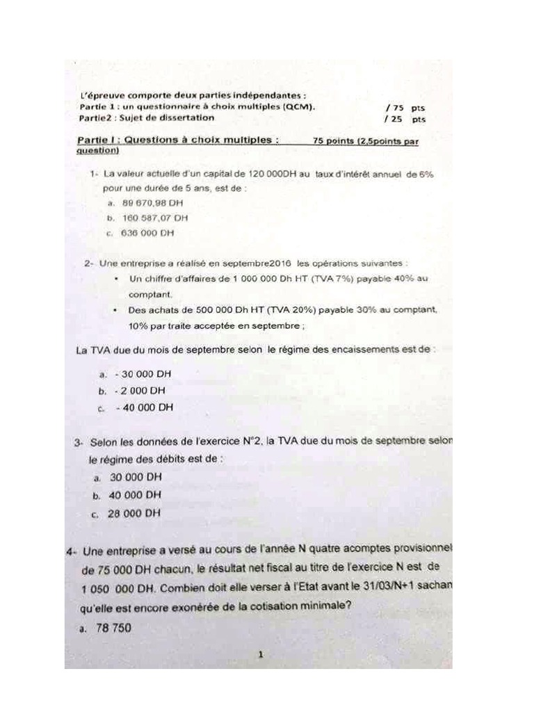 Qcm Onee Exemples Concours Onee Tsge 2016 Dreamjob Ma Pdf