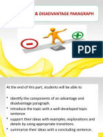 Advantage & Disadvantage Paragraph