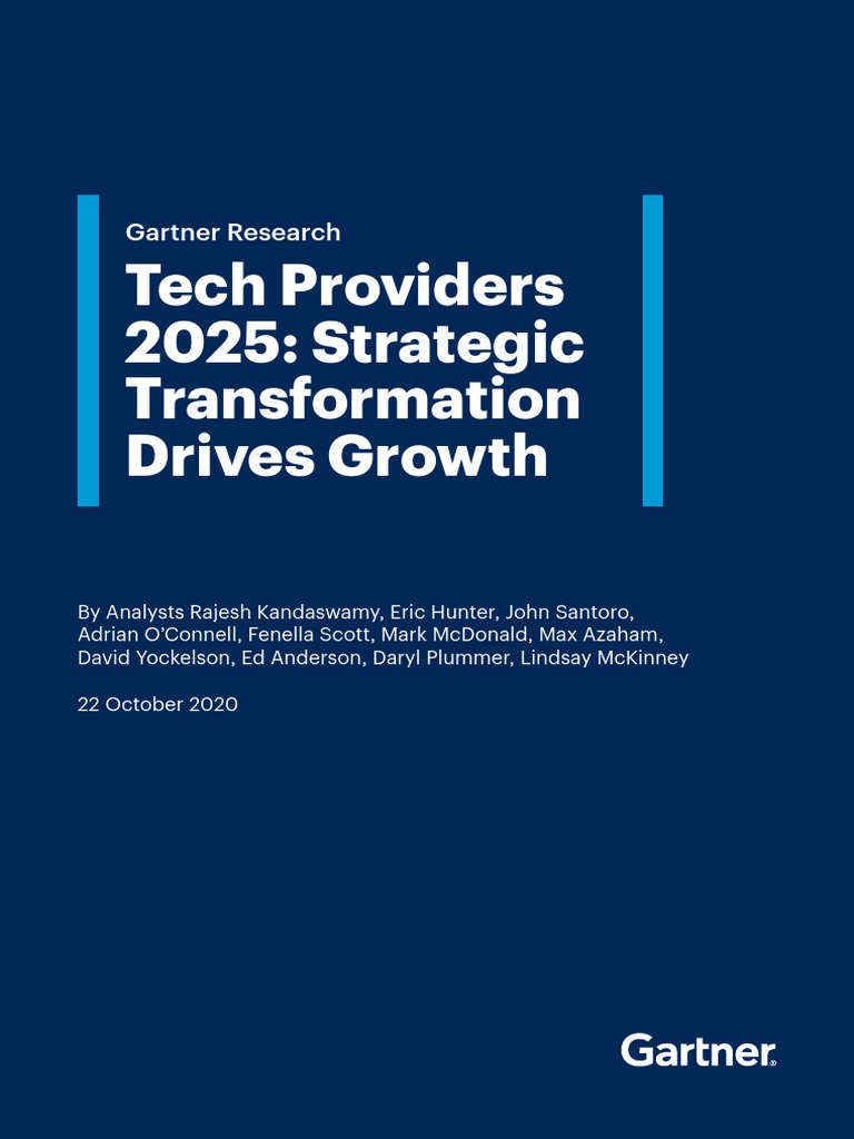 GARTNER Tech Providers 2025 Strategic Transformation Drives Growth