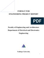 Format For Engineering Project Report: Yeditepe University