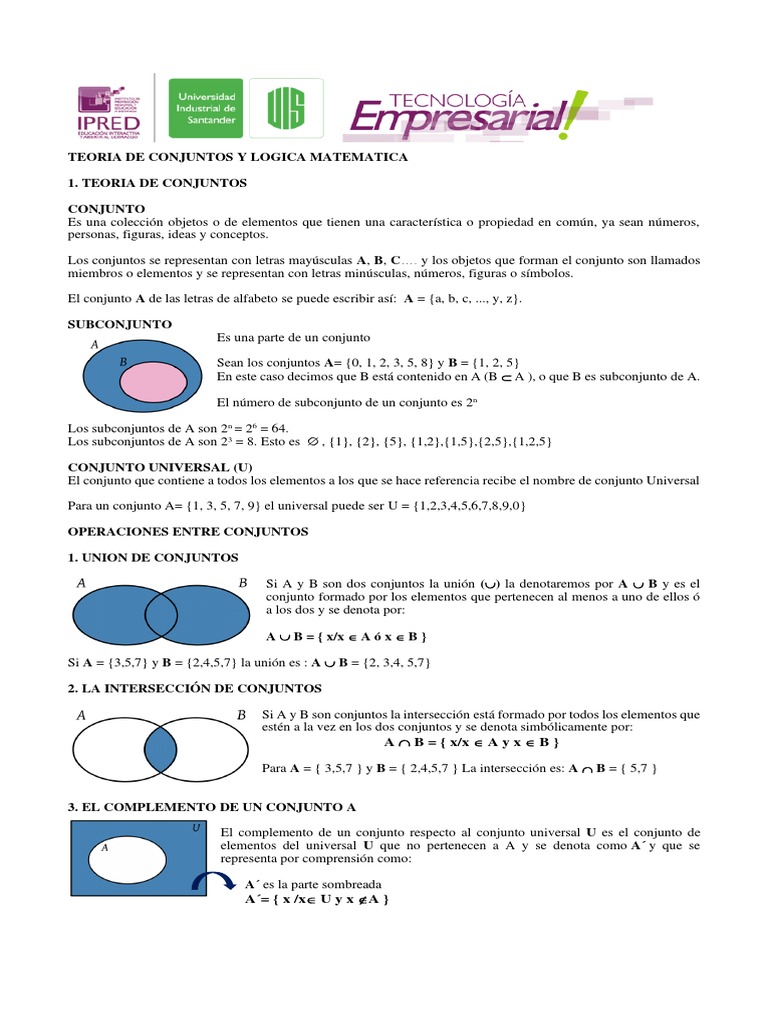 Teoría de Conjuntos y Lógica Matemática | PDF | Proposición | Conjunto ...