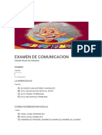 Examen de Comunicacion de 1 Grado de Primaria