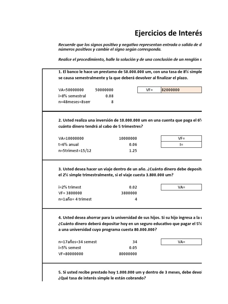Ejercicios de Interés Simple y Compuesto | PDF | Interés | Tasas de interés