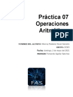 Práctica No. 7 Operaciones Aritmeticas