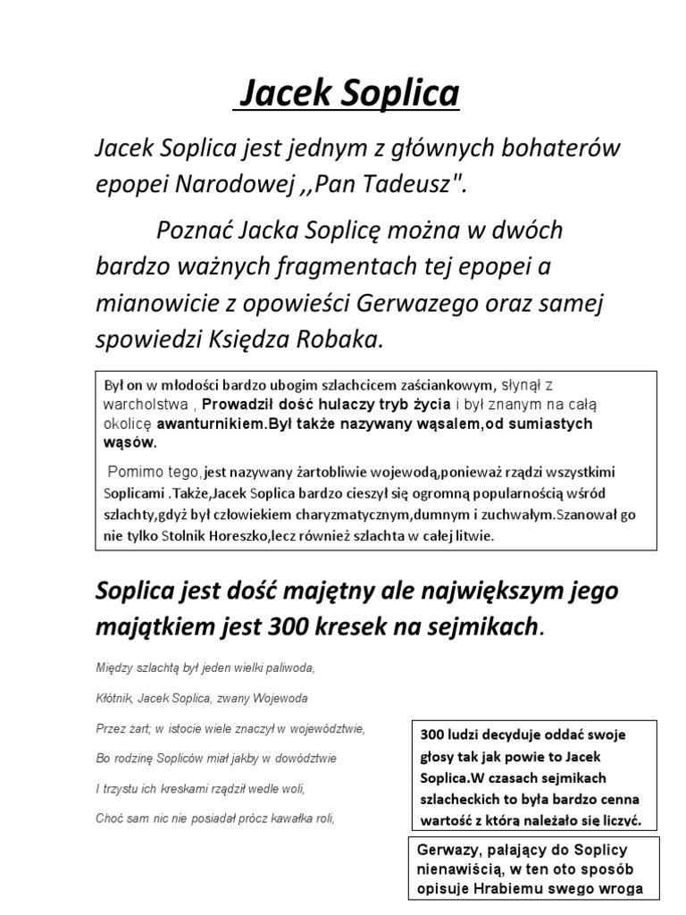 Kto Dokonał Rehabilitacji Jacka Soplicy