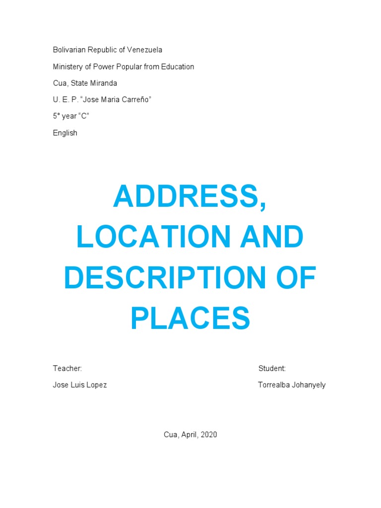 Address, Location and Description of Places - Inglés | PDF | Nature