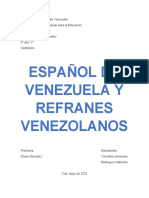 ESPAÑOL DE VENEZUELA Y REFRANES VENEZOLANOS - CASTELLANO