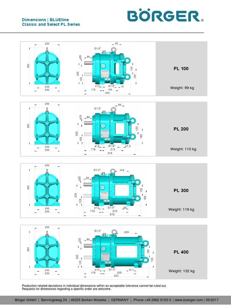 Dimensions - Blueline Classic and Select PL Series: Weight: 99 KG | PDF ...