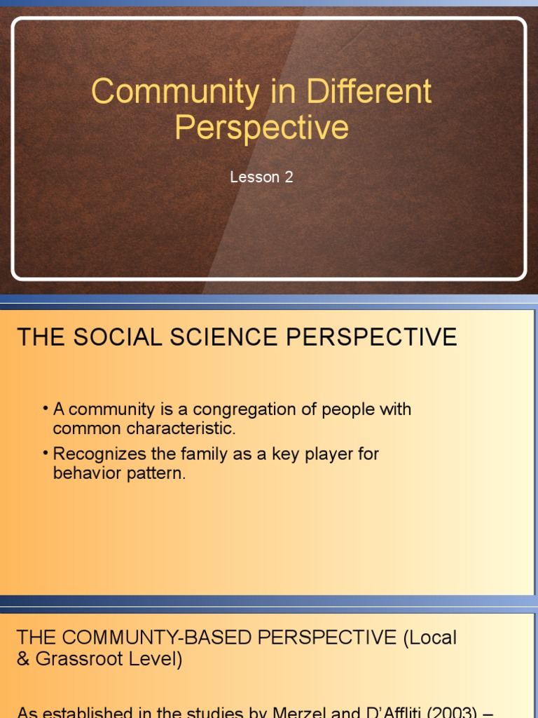 Defining Community Perspectives | PDF | Science & Mathematics