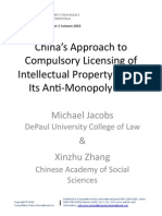 Download Chinas Approach To Compulsory Licensing Of Intellectual Property Under Its AntiMonopoly Law by GlobalEcon SN50892247 doc pdf