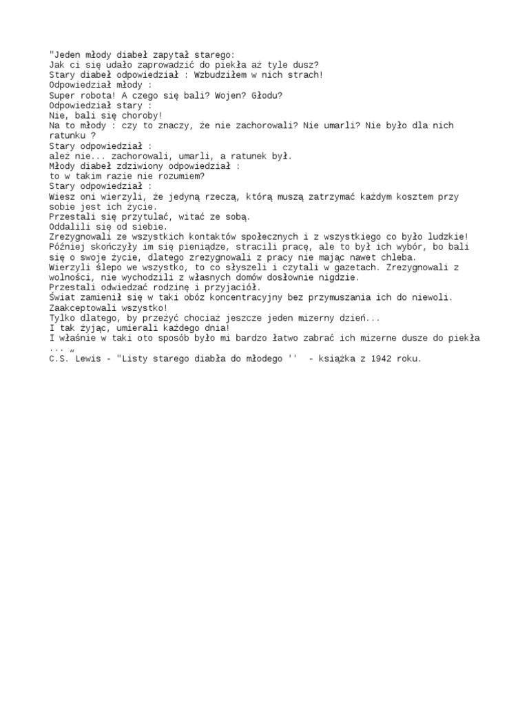 Listy Starego Diabła Do Młodego Pdf