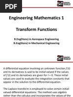 Engineering Mathematics 1 Transform Functions: Questions