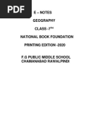 E - Notes Geography Class - 7 National Book Foundation Printing Edition - 2020