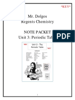 Mr. Dolgos Regents Chemistry. NOTE PACKET Unit 3 - Periodic Table