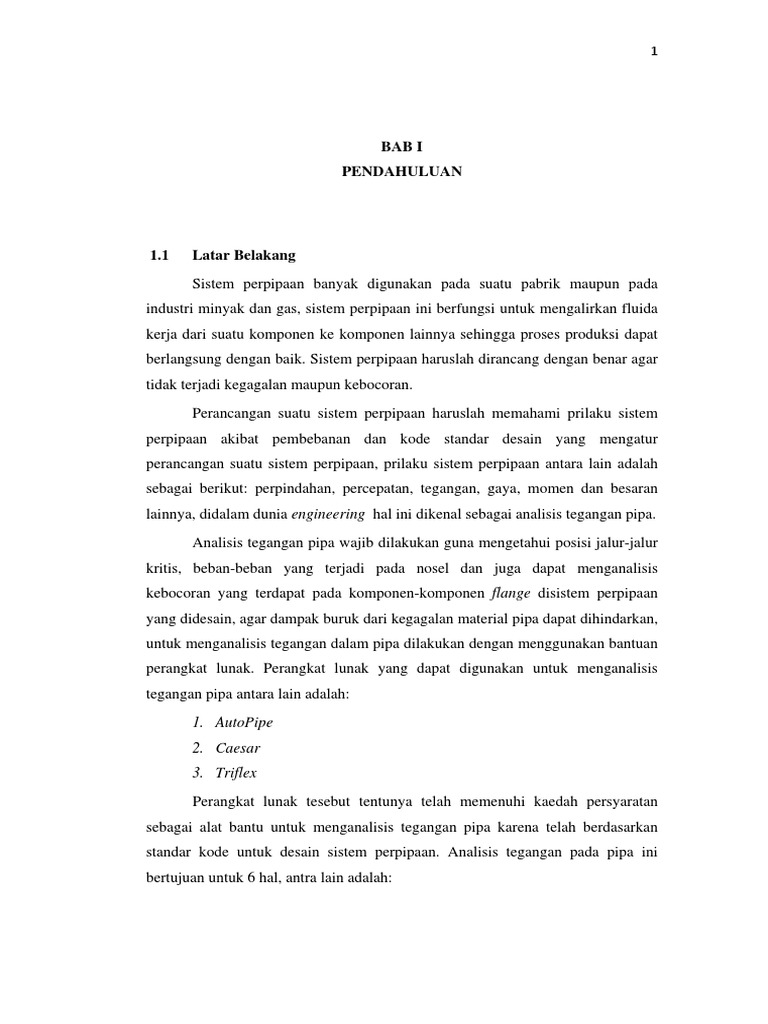 Bab I Pendahuluan 1. Autopipe 2. Caesar 3. Triflex PDF