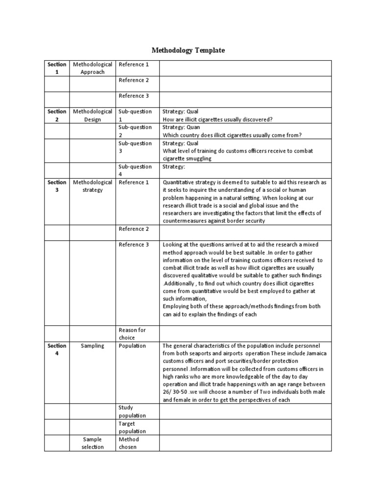 Methodology Template: Section 1 | Download Free PDF | Quantitative ...