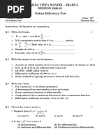 Class 12th Maths Sample Paper