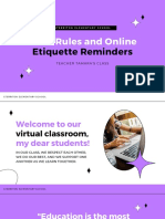 Purple Modern Retro Classroom Rules and Online Etiquette Education Presentation