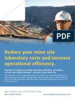ALS Mine Site - Reduce Onsite Laboratory Costs