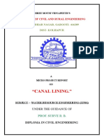 "Canal Lining.": Institute of Civil and Rural Engineering