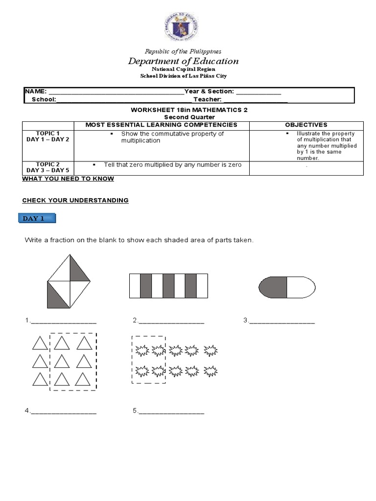 Department Of: Education | PDF | Multiplication | Abstract Algebra