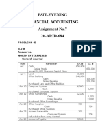 BSIT-EVENING FINANCIAL ACCOUNTING Assignment No.7 20-ARID-684 PROBLEMS -B