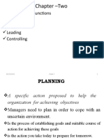 Chapter - Two: - Management Functions Planning Organizing Leading Controlling