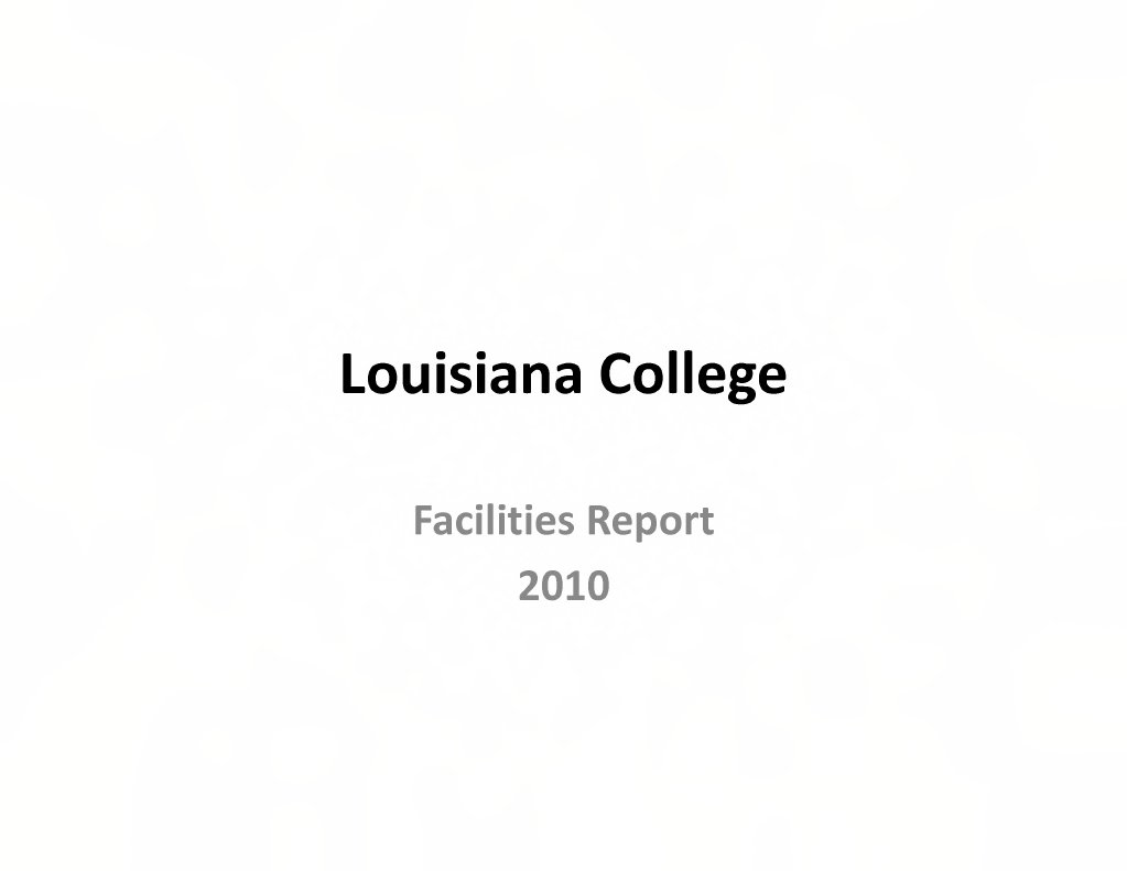 Louisiana College ARAMARK Facilities Report 2010 | PDF