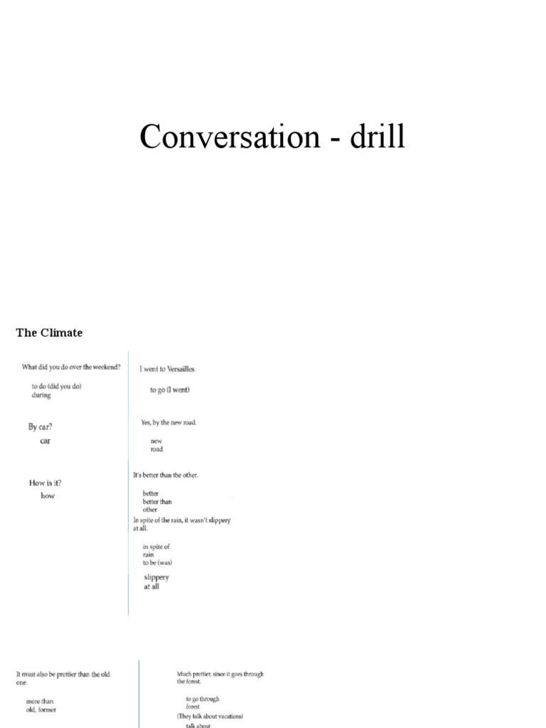 Conversation - Drill1 | PDF | Language Arts & Discipline