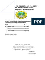 Assessing The Challengs and Prospect of The Purchasing Practice (Case Area Abay Minch College)