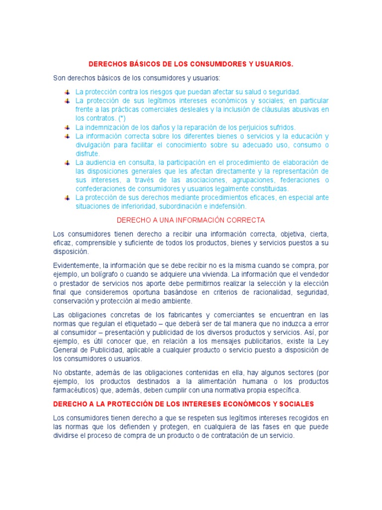 Derecho de Consumidores y Usuarios | PDF | Los consumidores | Consumo ...