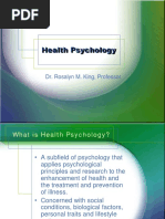 Health Psychology: Dr. Rosalyn M. King, Professor