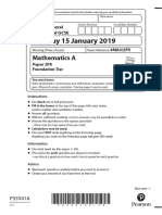 4MA0 - 2FR - Que - Jan 2019 Edexcel IGCSE Maths