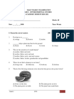 Half Yearly Examination Grade I - Environmental Studies ACADEMIC SESSION 2020-2021