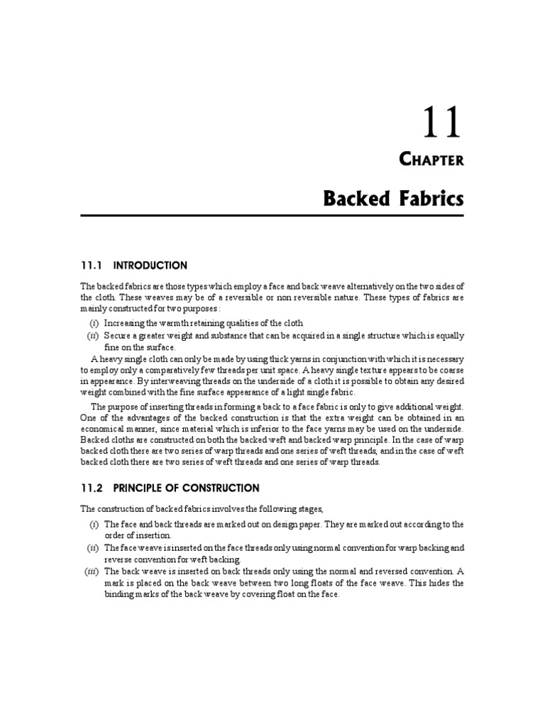Backed Fabrics Descargar gratis PDF Weaving Yarn