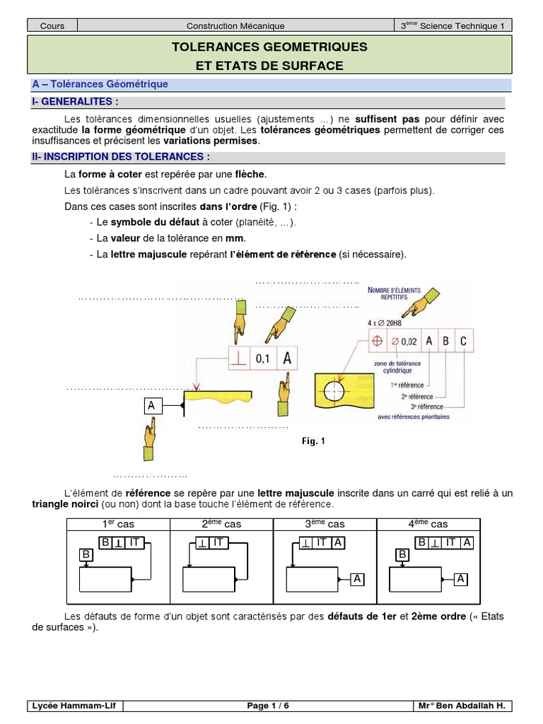 Tolérances Géométriques et Surfaces | PDF | État de surface | Tolérance ...