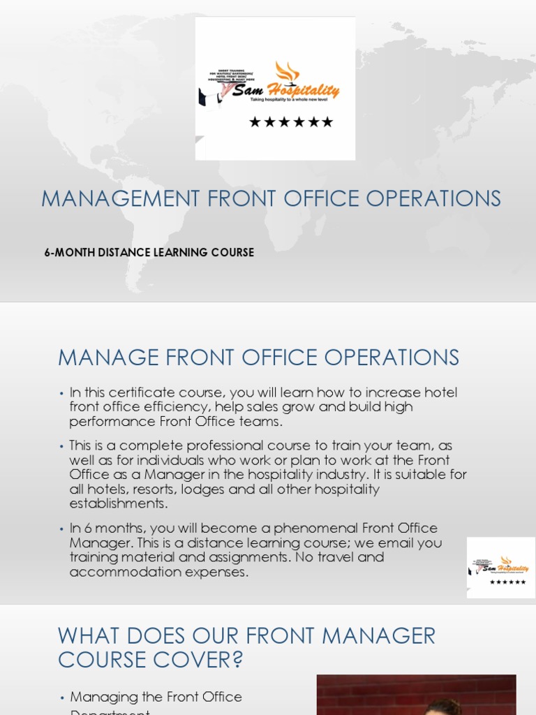 Manage Front Office Operations Course | PDF