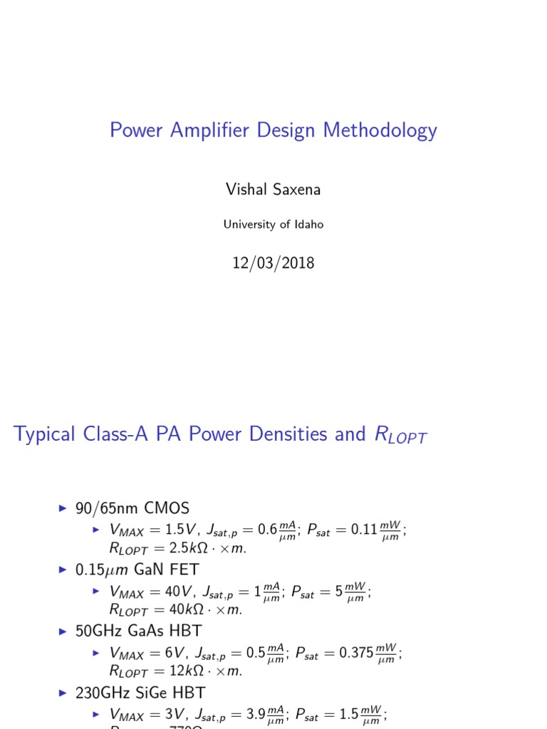 Power Amplifier Design Methodology | PDF | Cmos | Mosfet