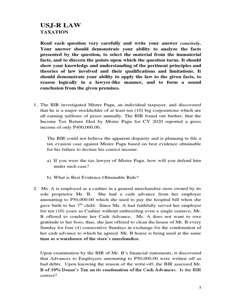 2021 Tax Review Exercises | PDF | Taxation In The United States | Taxes